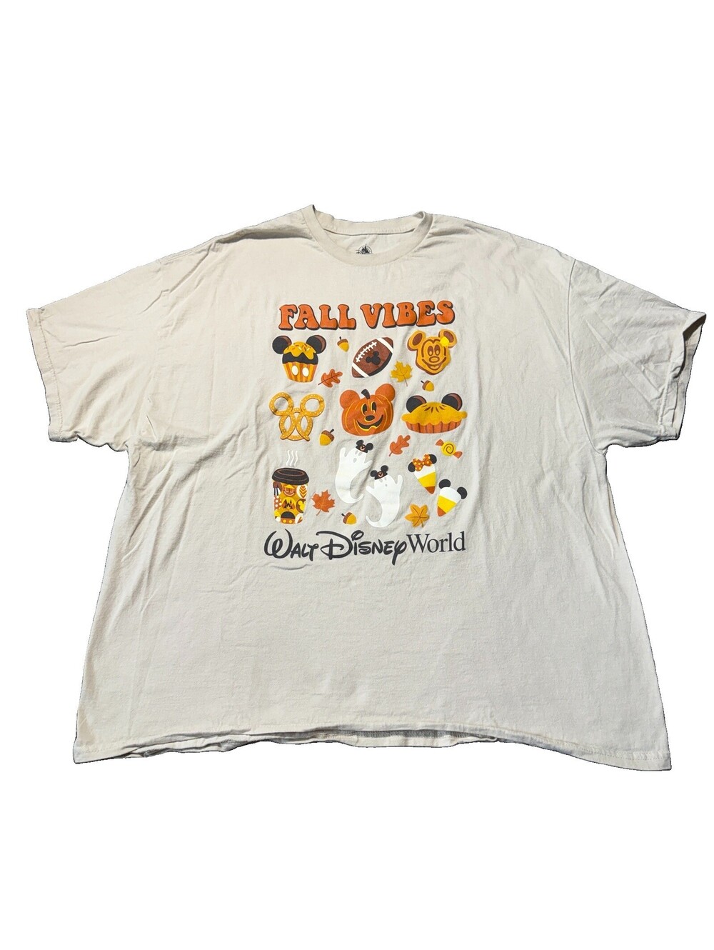 Walt Disney World Halloween Mickey Mouse Fall Vibes Tan T-shirt Size 2XL